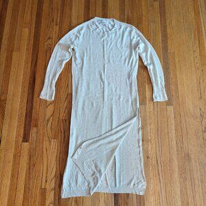 Zara Knit Cream Long Tunic with side slits